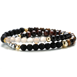 Bracciale Uomo in Argento Stones Elegante Double Gerba Gioielli