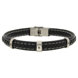 Bracciale Uomo in Cuoio Nero L2395_0005 - Zoppini   