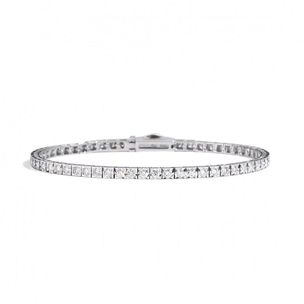 Bracciale Tennis Donna Luca Barra In Acciaio Con Zirconi Blu