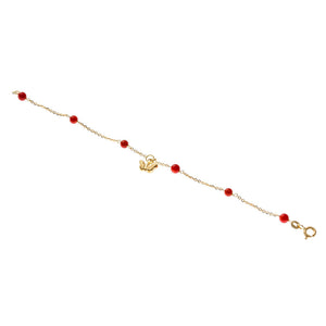 Bracciale con Farfalla Bambina Battesimo Oro e Corallo