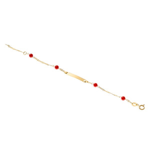 Bracciale con Targhetta Battesimo Oro e Corallo 