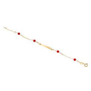 Bracciale con Targhetta Battesimo Oro e Corallo