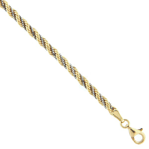 Bracciale Donna Intrecciato Oro Giallo e Bianco