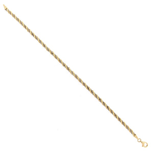 Bracciale Donna Intrecciato Oro Giallo e Bianco