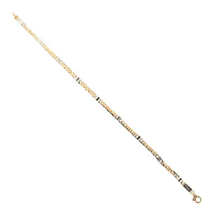 Bracciale Uomo Alternato Oro Bianco e Giallo