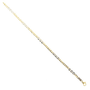 Bracciale Uomo Alternato Oro Bianco e Giallo