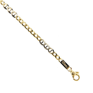 Bracciale Uomo Alternato Oro Bianco e Giallo