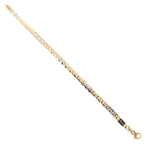 Bracciale Uomo Alternato Oro Bianco e Giallo