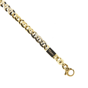 Bracciale Uomo Alternato Oro Bianco e Giallo