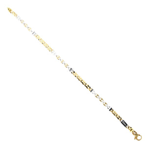 Bracciale Uomo Alternato Oro Bianco e Giallo