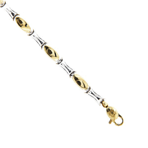 Bracciale Uomo Scatolato Oro Bianco e Giallo