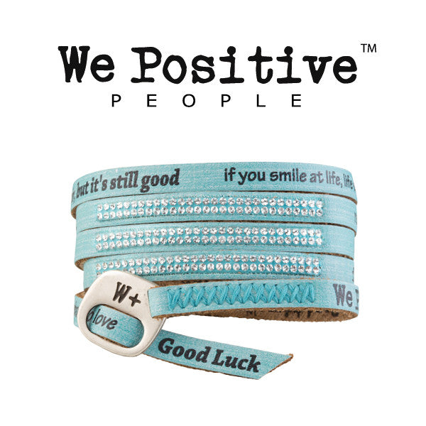 Bracciale We Positive Acquamarine Collezione Luxury Pelle Swarovski WS009