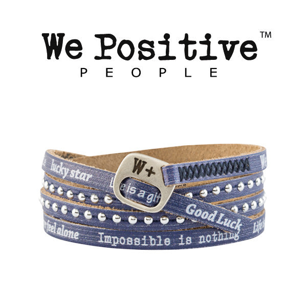 Bracciale We Positive Blue Jeans Collezione Holiday Pelle HD015