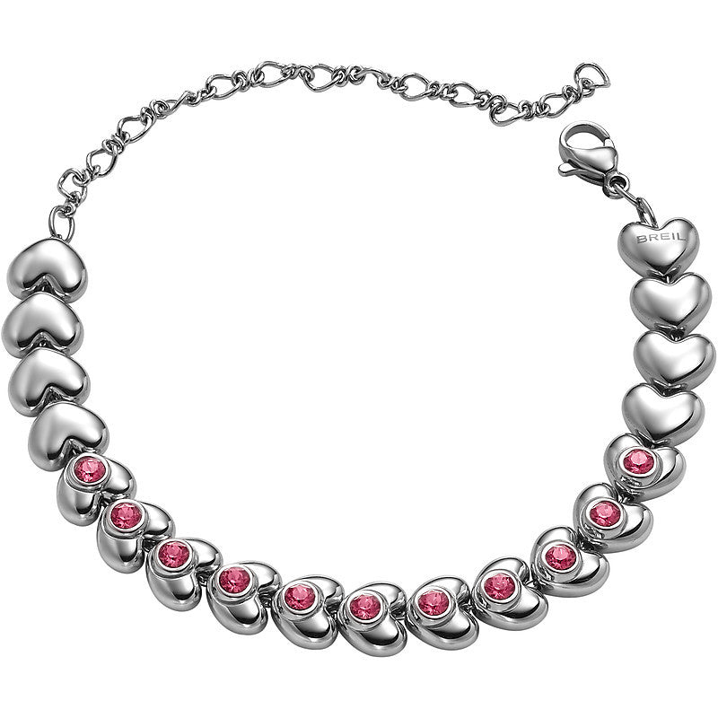 Breil Gioiello TJ2393 Bracciale Donna My Stories In Acciaio Colorato Argento E Rosa, Con Pietre, Misura Unica