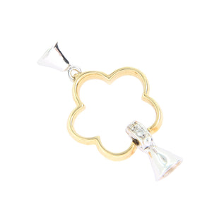 Chiusura per Collana in Oro 2 Colori Fiore con Diamanti