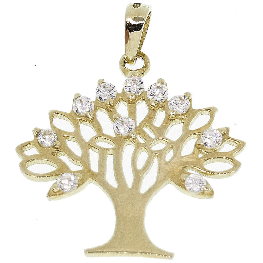 Collana Albero Della Vita Placcata Oro Con Cristalli Zircondia – Philip Jones – Elegante