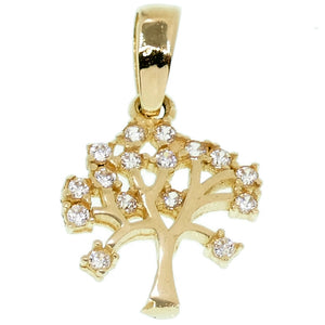 Ciondolo Albero della Vita in Oro Giallo e Zirconi