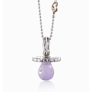 Ciondolo Ciuccio Suonamore Argento Lilla SNM004 - Le Bebè    