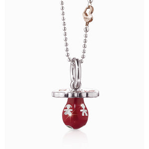Ciondolo Ciuccio Suonamore Argento Rosso SNM005 - Le Bebè    