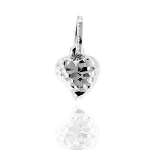 Ciondolo Cuore in Oro Bianco Diamantato