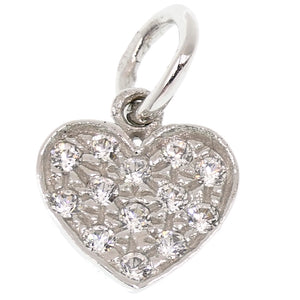Ciondolo Cuore in Oro Bianco con Zirconi