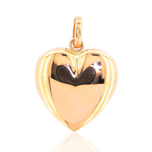 Ciondolo Donna Cuore Double Face in Oro Giallo Diamantato