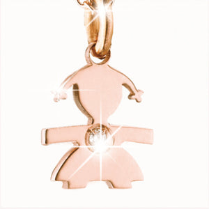 Ciondolo Femminuccia Le Briciole Oro Rosa LBB322 - Le Bebè    