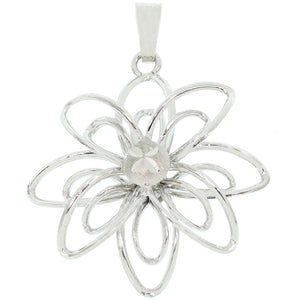 Ciondolo Fiore in Oro Bianco