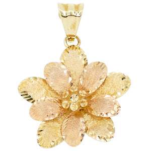 Ciondolo Fiore in Oro Bianco e Rosa