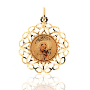 Ciondolo Immagine Sacra Madonna in Oro Giallo