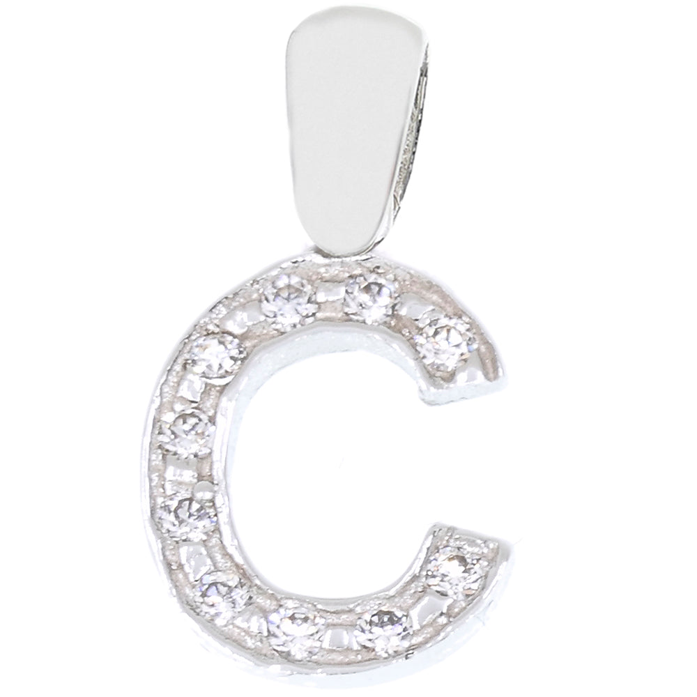 Collana con iniziale G in oro bianco 18kt e diamante 0.02ct Collana con iniziale G in oro bianco 18kt e diamante 0.02ct
