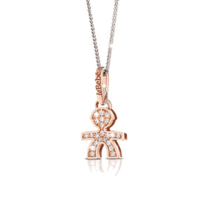Ciondolo Maschietto Pavé Oro Rosa con Diamanti Le Bebè
