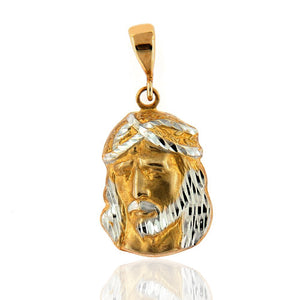 Ciondolo Medaglia Cristo in Oro Giallo e Bianco