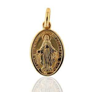 Ciondolo Medaglia Madonna Miracolosa in Oro Giallo