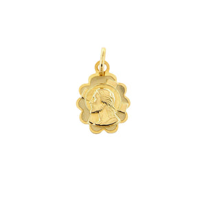 Ciondolo Medaglia Unisex Immagine Sacra Cristo in Oro Giallo