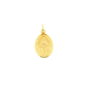 Ciondolo Medaglia Unisex Madonna Miracolosa in Oro Giallo