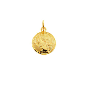 Ciondolo Medaglia Unisex Immagine Sacra Cristo in Oro Giallo