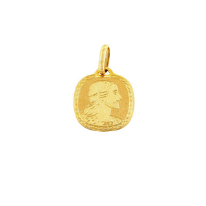 Ciondolo Medaglia Unisex Immagine Sacra Cristo in Oro Giallo