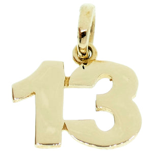 Ciondolo Portafortuna 13 in Oro Giallo