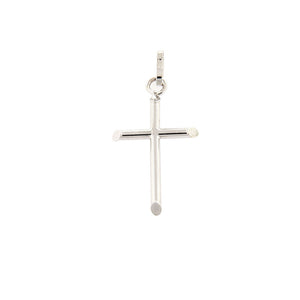 Ciondolo Religioso Unisex Croce in Oro Bianco Lucido