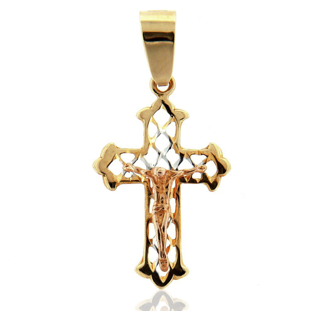 Ciondolo Unisex Croce in Oro 3 Colori