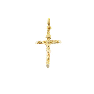 Ciondolo Unisex Crocefisso con Cristo Lucido in Oro Giallo