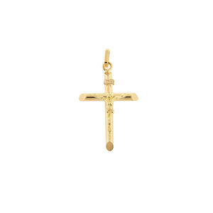 Ciondolo Unisex Crocefisso con Cristo Lucido in Oro Giallo