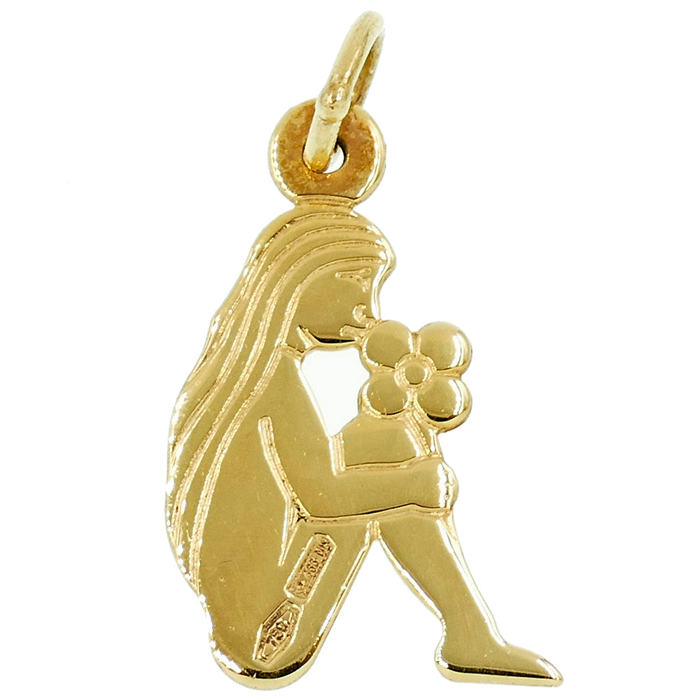 Nuovo Ciondolo Con Ciondolo Zodiaco Astrologico Pesci In Oro Giallo 14k - Italia - Foto 11
