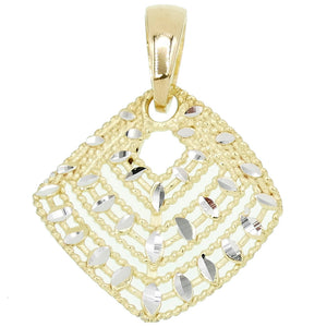 Ciondolo in Oro Giallo e Bianco Diamantato