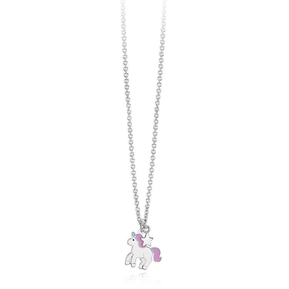 Laimons Collana Bambina Argento 925 Con Cavalluccio Marino – Opaca E Lucida, Catena 45 Cm