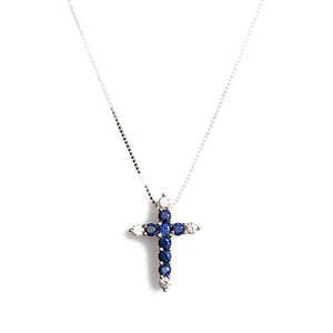 Collana Croce con Zaffiri Blu CLN010623 ZF - Davite & Delucchi