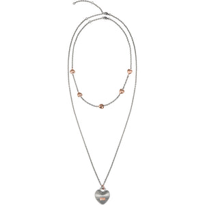 Collana Donna Acciaio Elemento Rose Doppia Catena Kilos Of Love Breil