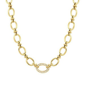 Collana Donna Acciaio Gold Affinity con Zirconi Nomination