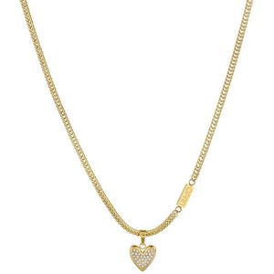 Collana Donna Acciaio Gold Cuore con Cristalli Liu Jo Luxury